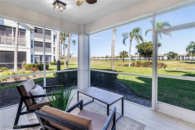 16451 Millstone Cir Unit 101, Fort Myers, FL 33908 - sunroom / solarium featuring ceiling fan