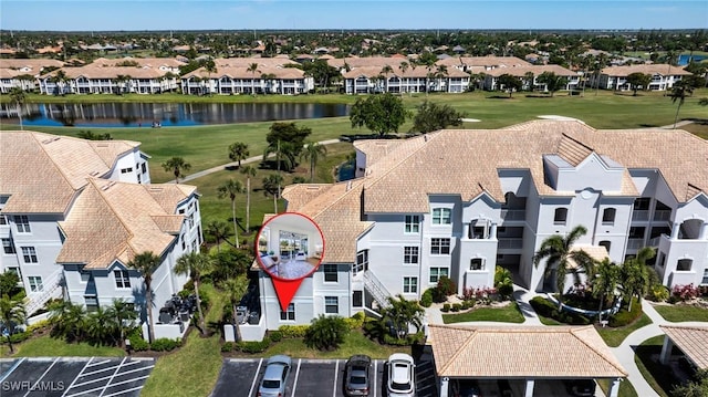 16451 Millstone Cir Unit 101, Fort Myers, FL 33908 - aerial view of residential area featuring a large body of water and a golf course