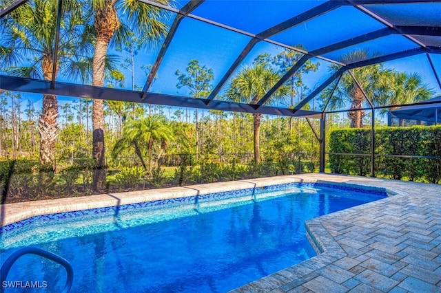 9078 Shadow Glen Way, Fort Myers, FL 33913 - outdoor pool featuring a lanai and a patio