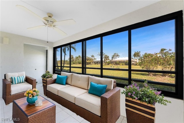 801 Islamorada Blvd Unit 21A, Punta Gorda, FL 33955 - sunroom featuring ceiling fan and an outdoor living space