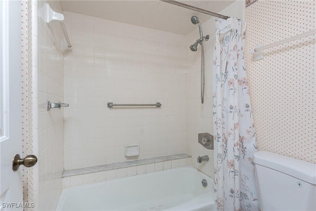 801 Islamorada Blvd Unit 21A, Punta Gorda, FL 33955 - full bathroom featuring shower / bath combination with curtain and toilet