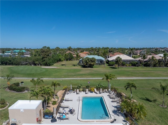 801 Islamorada Blvd Unit 21A, Punta Gorda, FL 33955 - drone / aerial view of a pool and a golf course