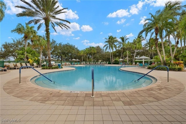 pool featuring a patio