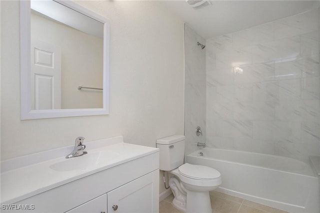 1861 Lillie St, Fort Myers, FL 33916 - full bath featuring tile patterned floors, toilet, vanity, shower / tub combination, and visible vents