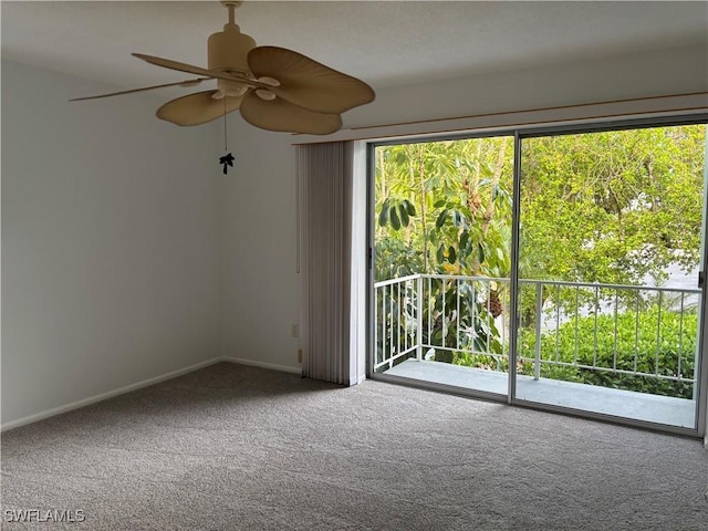 677 12th Ave S Unit 677, Naples, FL 34102 - spare room featuring a ceiling fan, baseboards, and carpet