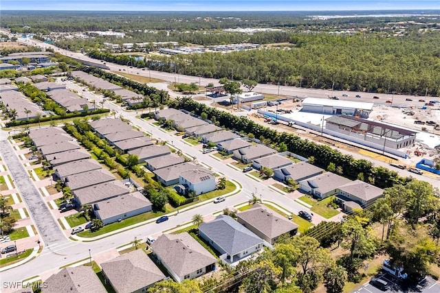 drone / aerial view with a residential view