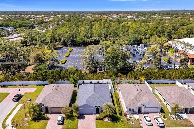 bird's eye view with a residential view