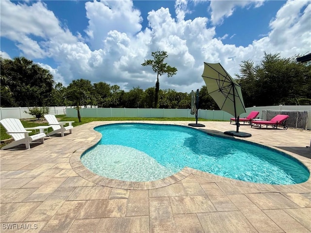 482 10th Ave NW, Naples, FL 34120 - view of pool featuring a patio area and a fenced backyard