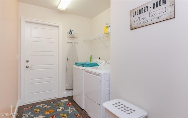 2714 SW 28th Ave, Cape Coral, FL 33914 - clothes washing area featuring baseboards, laundry area, and separate washer and dryer