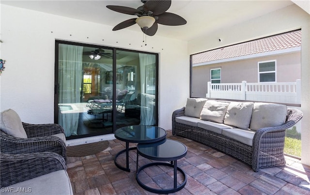 2714 SW 28th Ave, Cape Coral, FL 33914 - view of patio with a ceiling fan and an outdoor living space