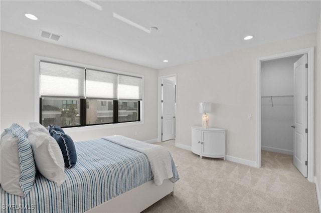 20333 Fair Oak Ln, Estero, FL 33928 - bedroom featuring light colored carpet, visible vents, recessed lighting, and baseboards
