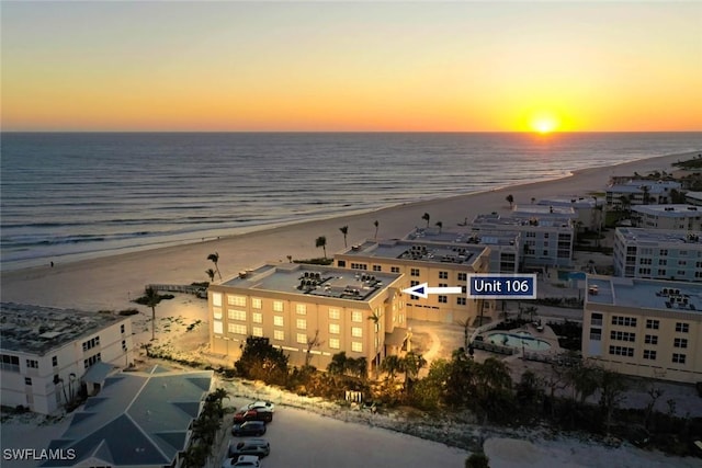 3127 W Gulf Dr Unit 106, Sanibel, FL 33957 - birds eye view of property featuring a water view and a view of the beach