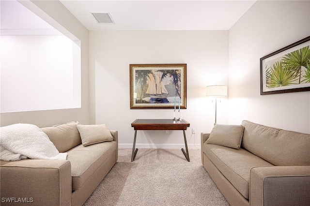 6561 Dominica Dr Unit 8-201, Naples, FL 34113 - living area featuring visible vents, carpet floors, and baseboards
