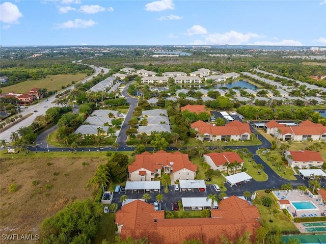 9623 Eaton Gardens Ln Unit 105, Fort Myers, FL 33919 - birds eye view of property with a water view and a residential view