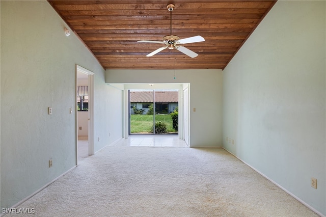 16860 Ginger Ln Unit 3049, Fort Myers, FL 33908 - carpeted spare room featuring wood ceiling, a ceiling fan, and baseboards