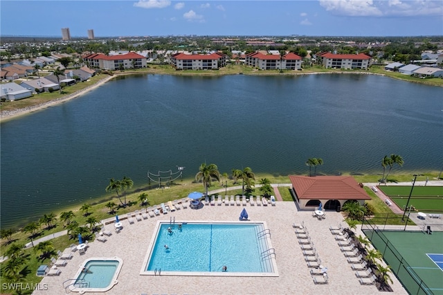 16860 Ginger Ln Unit 3049, Fort Myers, FL 33908 - drone / aerial view of a nearby body of water and a pool area