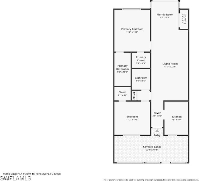 16860 Ginger Ln Unit 3049, Fort Myers, FL 33908 - property floor plan