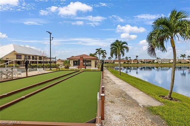 16860 Ginger Ln Unit 3049, Fort Myers, FL 33908 - view of property's community with a bocce ball area, a water view, and a residential view