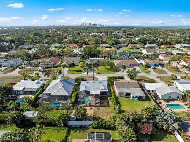 aerial view featuring a residential view
