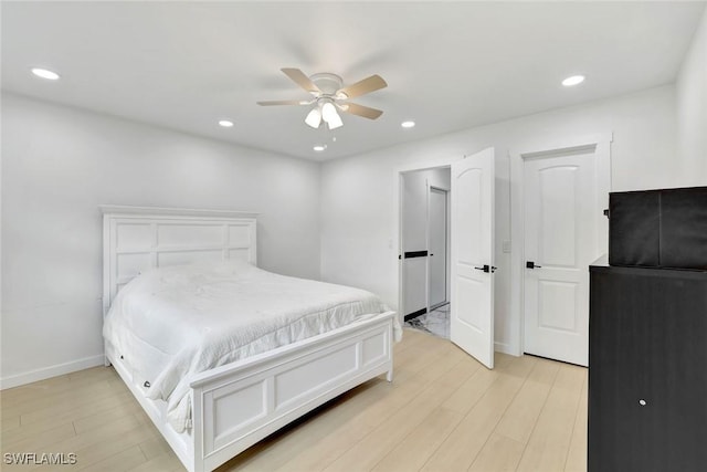 4500 1st Ave NW, Naples, FL 34119 - bedroom featuring light wood-type flooring, baseboards, and recessed lighting