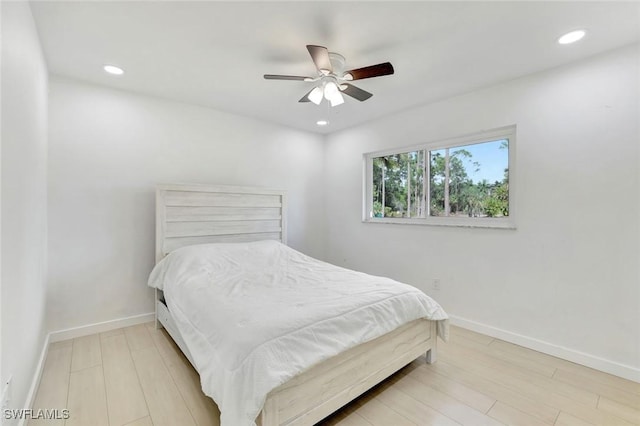 4500 1st Ave NW, Naples, FL 34119 - bedroom with baseboards, recessed lighting, and ceiling fan
