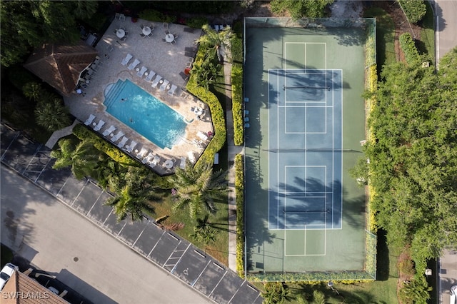 bird's eye view of a pool