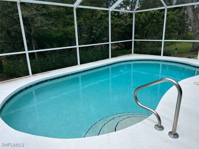 pool with glass enclosure