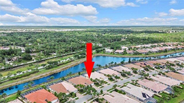7547 Novara Ct, Naples, FL 34114 - drone / aerial view featuring a water view and a residential view