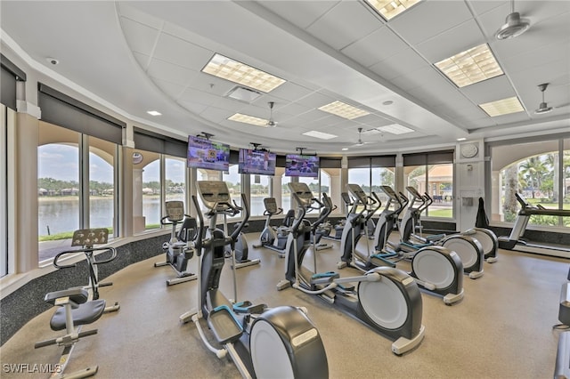 7547 Novara Ct, Naples, FL 34114 - workout area featuring a drop ceiling