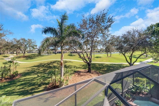 exterior space featuring view of golf course