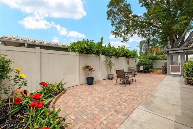 view of patio / terrace featuring a fenced backyard