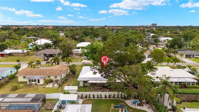bird's eye view with a residential view