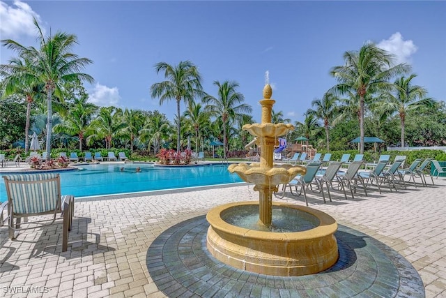 pool featuring a patio