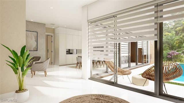 doorway featuring recessed lighting
