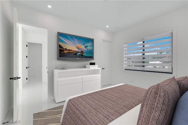 bedroom with recessed lighting
