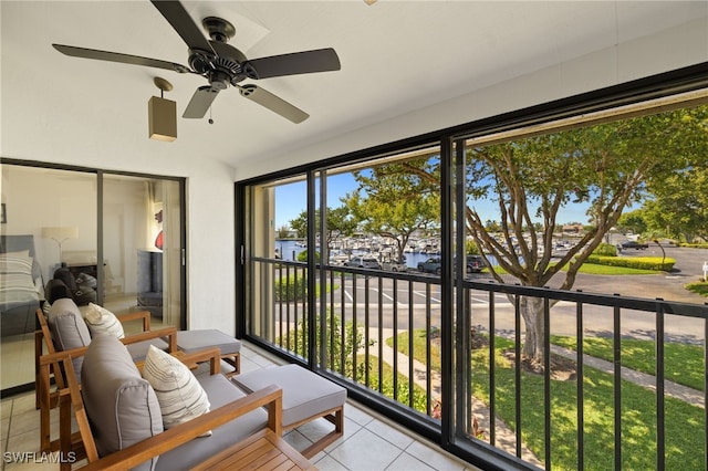 4855 Dockside Dr Unit 204, Fort Myers, FL 33919 - sunroom / solarium with a water view and lofted ceiling