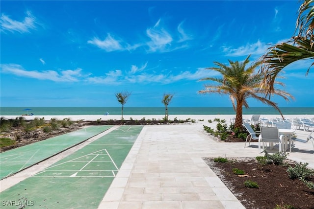 3443 Gulf Shore Blvd N Unit 403, Naples, FL 34103 - view of home's community with a view of the beach, shuffleboard, and a water view