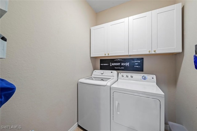 20374 Black Tree Ln, Estero, FL 33928 - laundry room featuring cabinet space and separate washer and dryer
