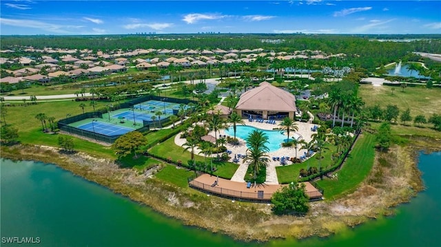 20374 Black Tree Ln, Estero, FL 33928 - drone / aerial view of a pool and a large body of water
