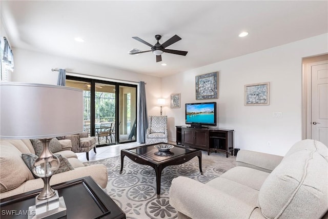 10870 Maitland Way, Fort Myers, FL 33913 - living area with ceiling fan and recessed lighting