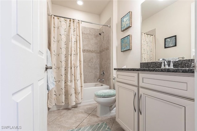10870 Maitland Way, Fort Myers, FL 33913 - full bathroom with vanity, toilet, shower / tub combo, and tile patterned floors
