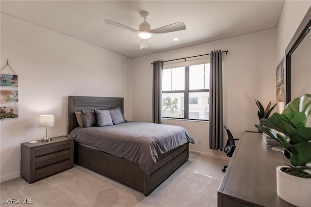 13005 Pembroke Dr, Naples, FL 34105 - bedroom with a ceiling fan, baseboards, and light colored carpet