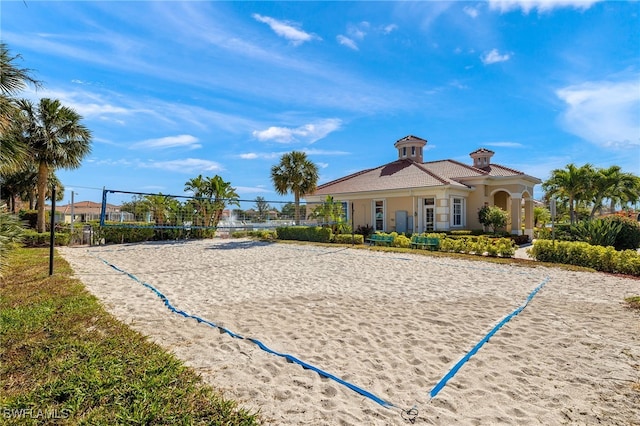 view of community featuring volleyball court