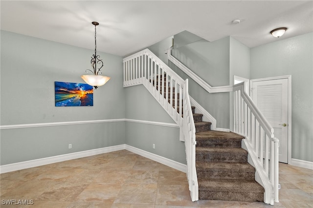 stairs with baseboards
