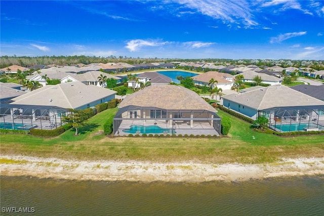 14364 Neptune Ave, Naples, FL 34114 - aerial perspective of suburban area with a pool and a nearby body of water