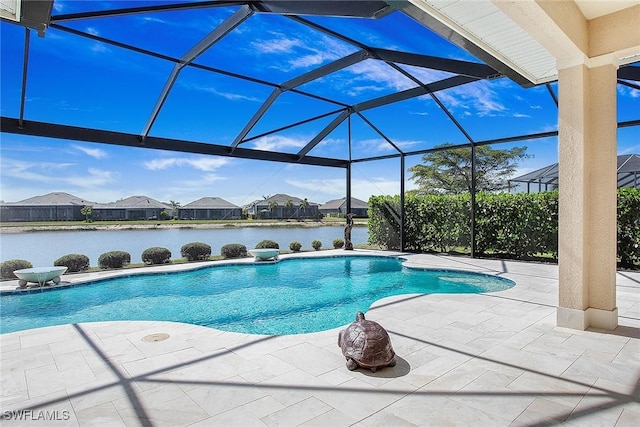 14364 Neptune Ave, Naples, FL 34114 - swimming pool with a patio, a lanai, and a residential view
