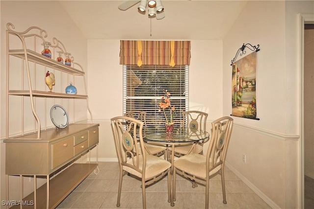20700 Country Creek Dr Unit 823, Estero, FL 33928 - tiled dining space featuring baseboards and ceiling fan