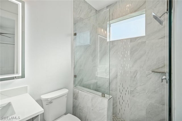 203 Old Burnt Store Rd S, Cape Coral, FL 33991 - bathroom with toilet, a shower stall, and vanity