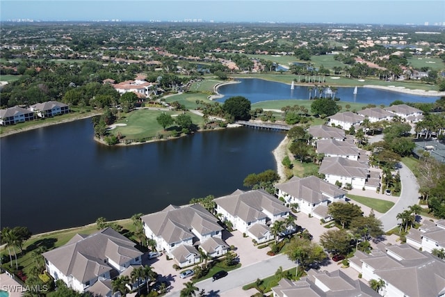 14561 Bellino Ter Unit 101, Bonita Springs, FL 34135 - aerial view featuring view of golf course, a residential view, and a water view