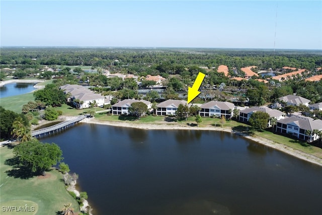 14561 Bellino Ter Unit 101, Bonita Springs, FL 34135 - birds eye view of property featuring a water view and a residential view